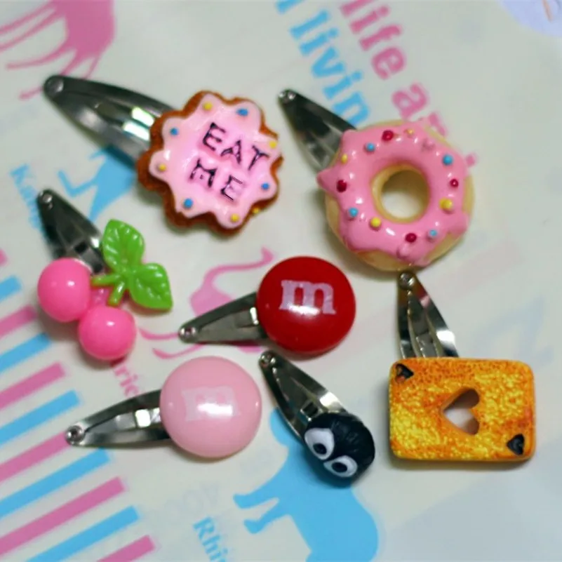 resin food hair clip