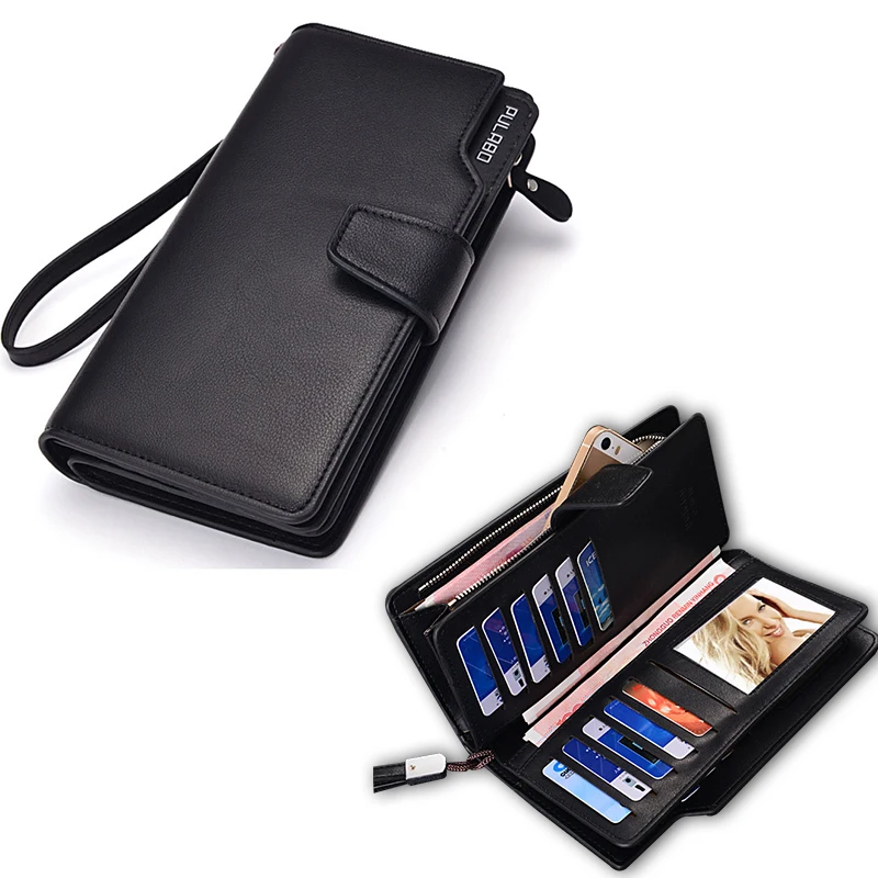  Men wallet zipper pocket male clutch multifunction genuine leather wallets long cellphone bag big capacity free shipping 