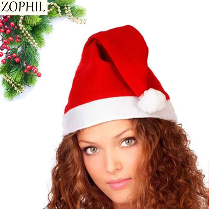 

ZOPHIL 2pcs Non-woven Merry Christmas Hats Party Ornaments Decoration Santa Claus Supplies Festival Costume Happy New Year 2019