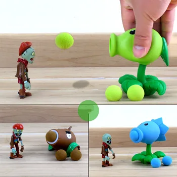 2017 PVZ Plants vs Zombies Peashooter PVC Action Figure Model Toy Gifts Toys For Children High Quality Brinquedos, In OPP Bag