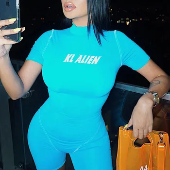 

Maoxzon Womens Sexy Bodycon Playsuits Ladies Summer Short Sleeve Sportswear Fitness Jogger Slim Skinny Shorts Rompers Jumpsuits