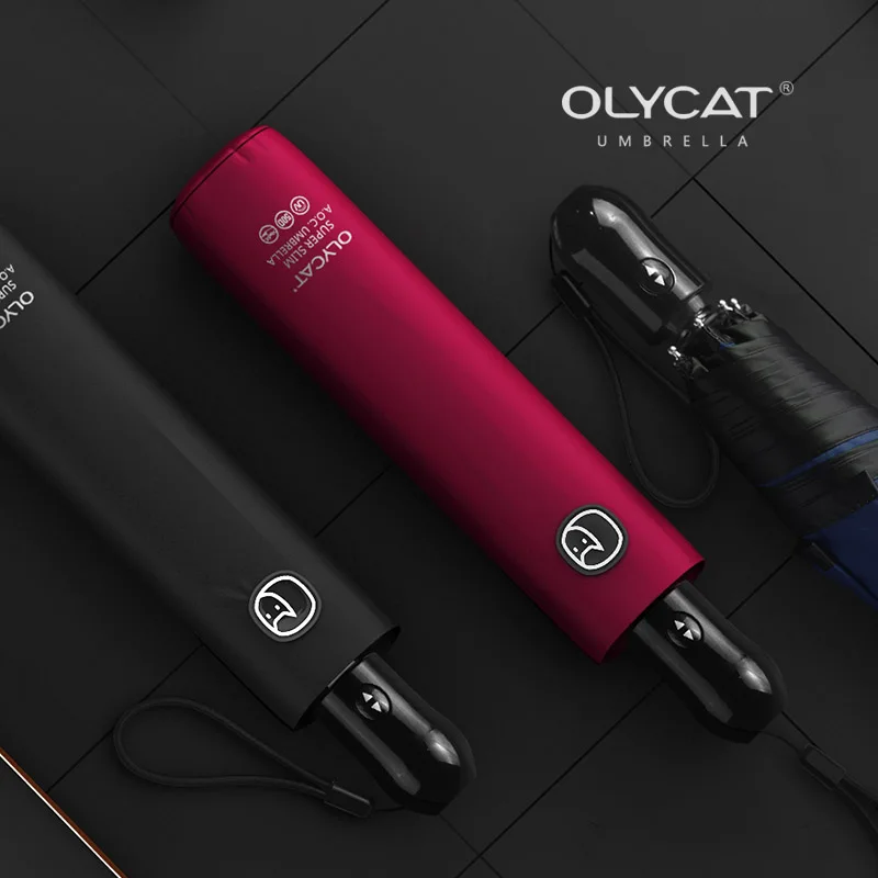 Comprar OLYCAT Paraguas automático ultraligero lluvia Mujer Simple Color protector solar Anti UV viaje paraguas sol Parasol transparente 6K a prueba de viento