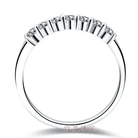 Dossy ювелирные изделия Богемия 0.7Ct микро-проложить кольца Обручение стерлингового серебра 925 Белое золото Цвет кольцо для Для женщин свадебные