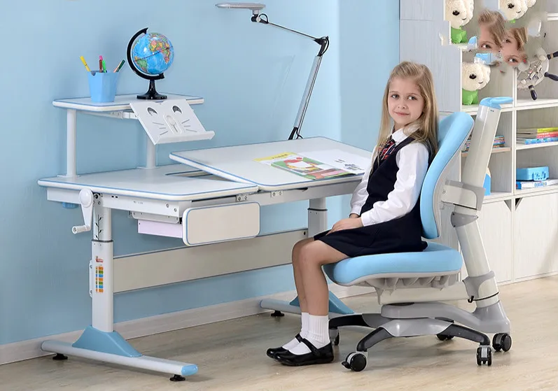 Adjustable Desk and Chair Set Love Fruit Learning Table Children Lifting Study Tables Chairs Kids Furniture |