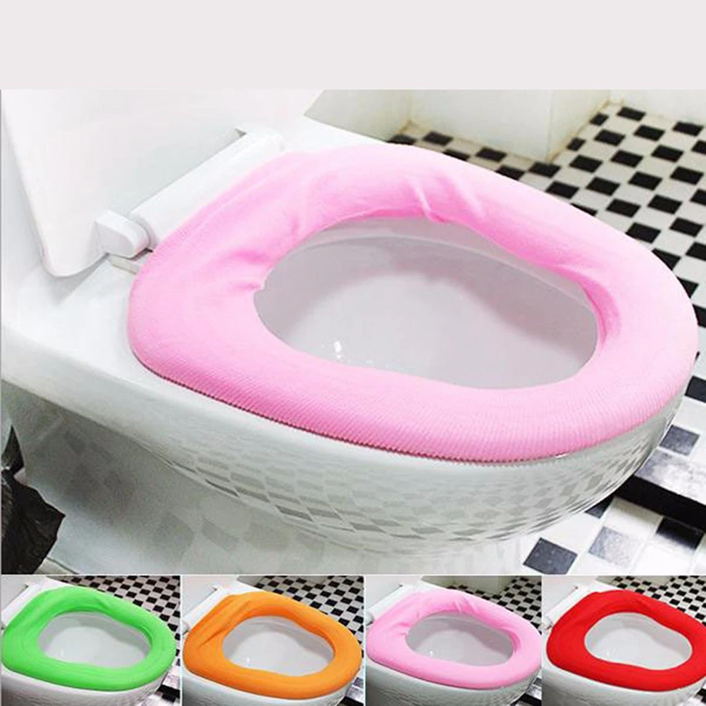 Bathroom Toilet Seat Warmer Cover Washable Soft Case Lid Mat Protects Closestool