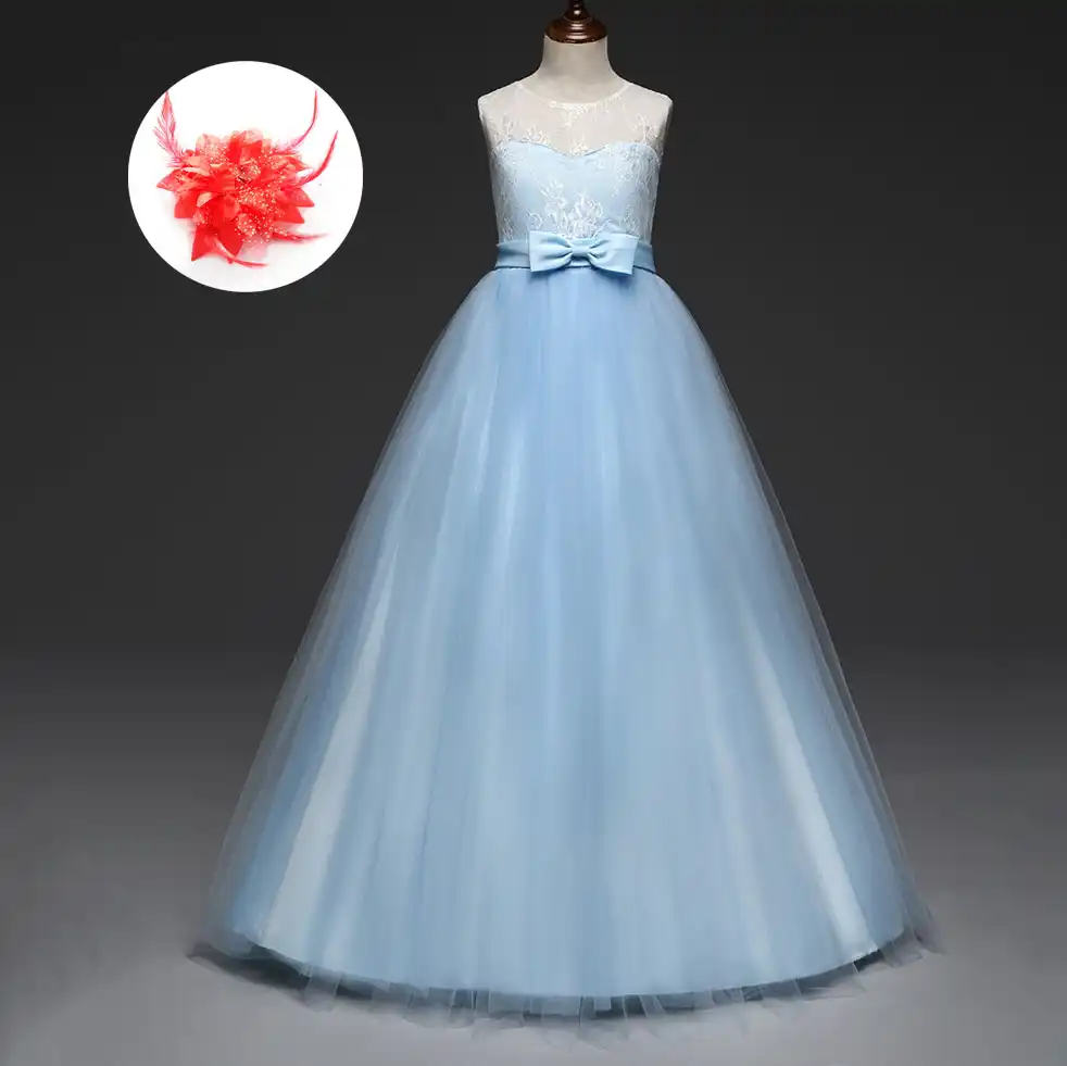 red white and blue flower girl dress