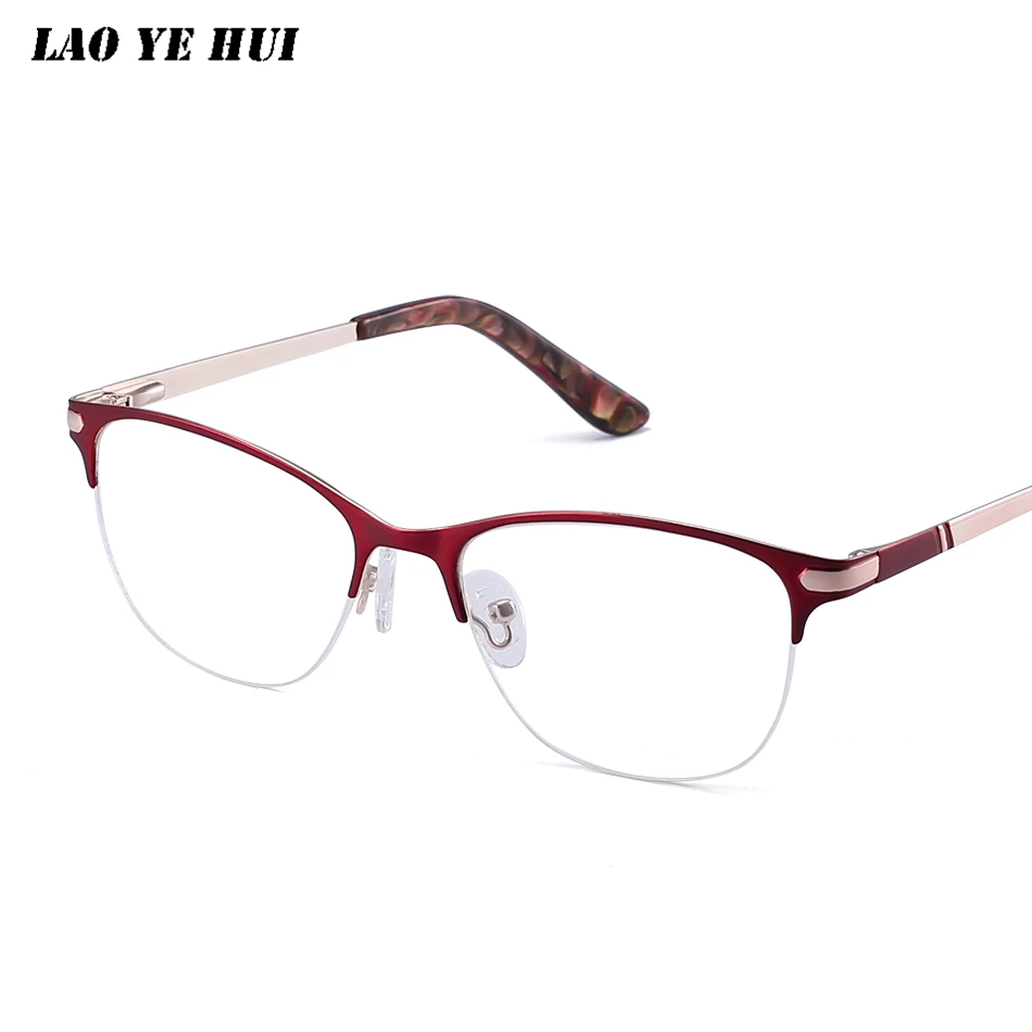 LAO YE HUI черный зрелище рамки очки с оправой из сплава оправа с прозрачными линзами для женщин бренд очки Оптические s Прозрачные храмы ML0113