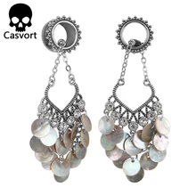 Casvort Съемный в виде ракушки мотаться уха серьги-Плаги для пирсинга украшения для тела нержавеющая сталь диаметры для ушей туннели носилки