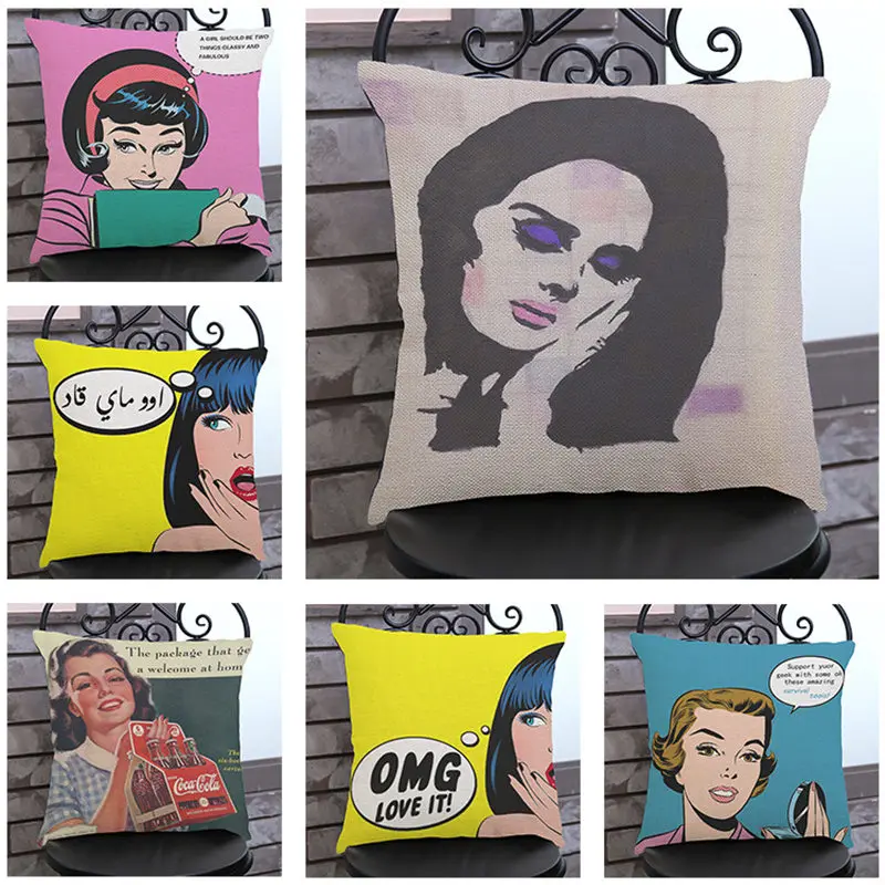 

New pop art print Cushion Cover Decorative Pillowcase Chair safe Car Pillow Cover Home Living Textile BZ-165