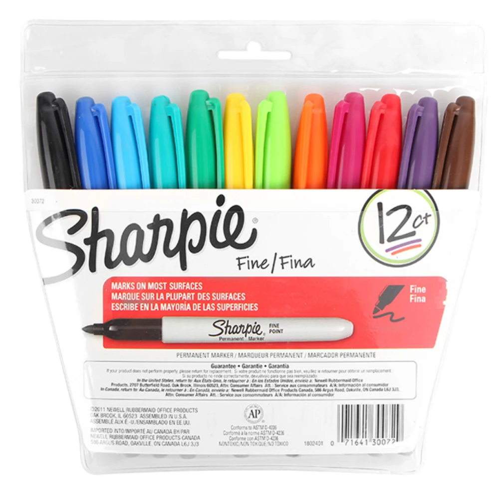12/24 цветов перманентные Маркеры s Sharpie тонкие точечные ручки (космический цвет)