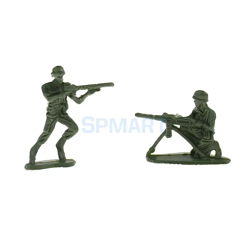 120pcs Plastic Army Playset 4cm WWII Soldier Army Men Action Figures Collectibles Gift - Army Green