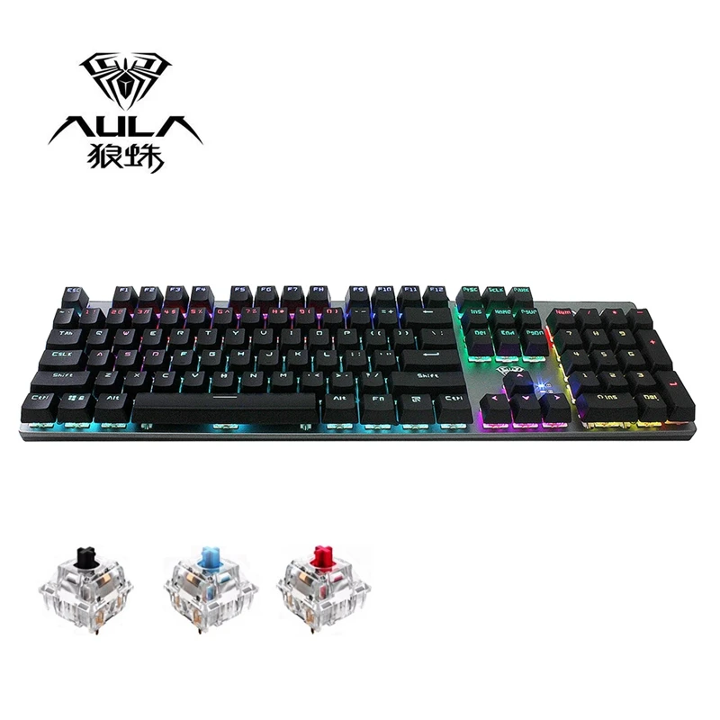 Механическая игровая клавиатура синий красный переключатель 104key