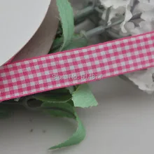 Upick 5/8″ 15mm Fushia Color One Roll Tartan Plaid Ribbon Bows Appliques Sewing Crafts 50Y