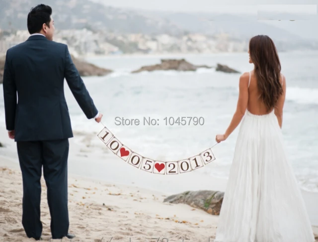 Free Shipping 1 X Customized Date Banner Wedding Photo Props Save Free Shipping 1 X Customized Date Banner Wedding Photo Props Save The Sign Party Decoration
