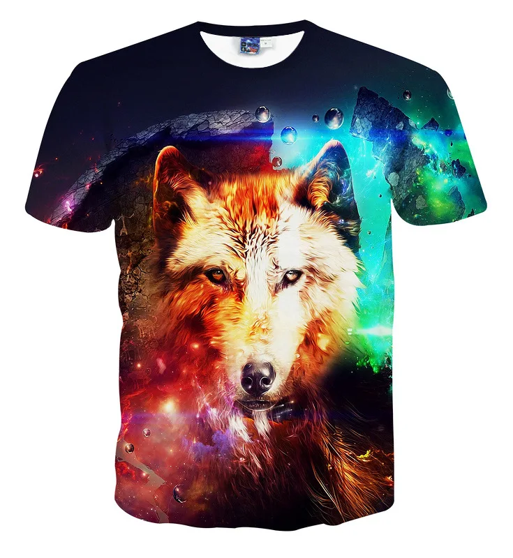 kids 3D t shirt children's short sleeve t shirt for boys wolf printed t ...