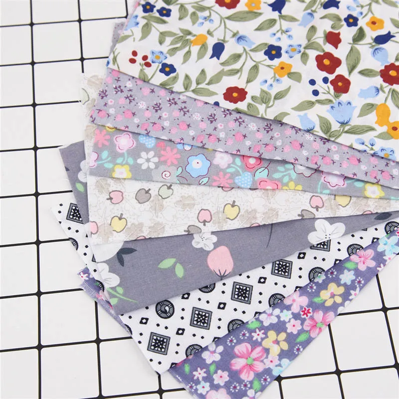 

7pcs 25x25cm Mixed Printed Cotton Sewing Quilting Fabrics Basic Quality for Patchwork Needlework DIY Handmade Cloth 7pcs 25x25cm
