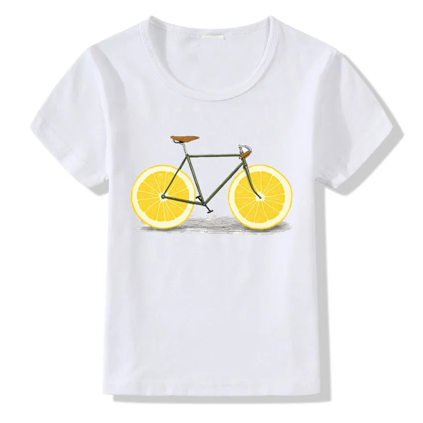 

2018 New Lemon Bike Printing T shirt For Kids Summer Style Brand T-shirt Children O-neck Short Sleeve Tshirt Boys Girls Clothes
