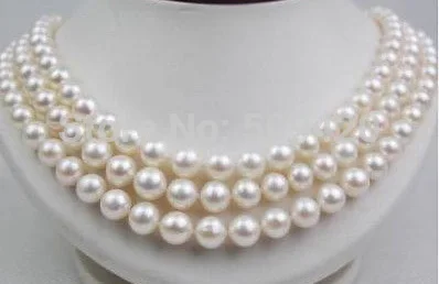 

Free Shipping >>HUGE 48"9-10 MM SOUTH SEA WHITE PEARL NECKLACE 14kG