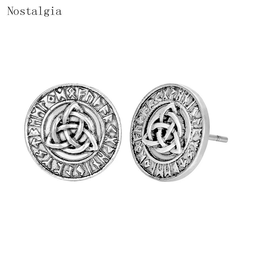 Серьги пусеты Викинги Viking Slavic Talisman Trinity треугольные серьги с узлом скандинавские