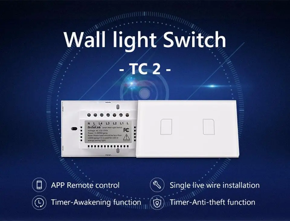 Broadlink TC2 US/AU, умный дом, RF сенсорный светильник, 2 комплекта, 110 В, 220 В, пульт дистанционного управления, настенный сенсорный выключатель+ RM Pro