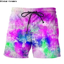 PLstar Космос цвет взрыв лето стиль мужские шорты Печать 3d Повседневные Шорты Плюс Размер drop Прямая
