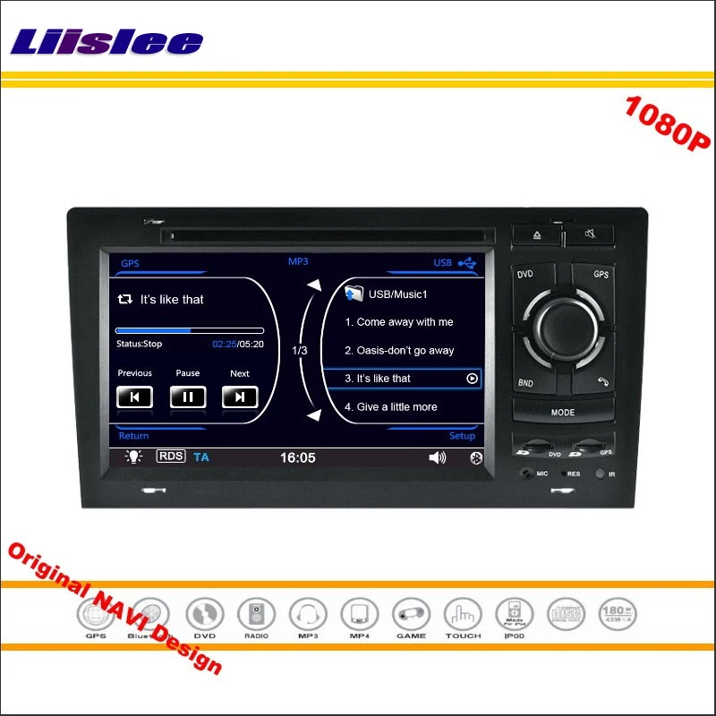 Discount Liislee For Audi A8 / S8 1994~2003 Car Stereo Radio CD DVD Player GPS Nav Navigation 1080P HD Screen System Original NAVI Design 4