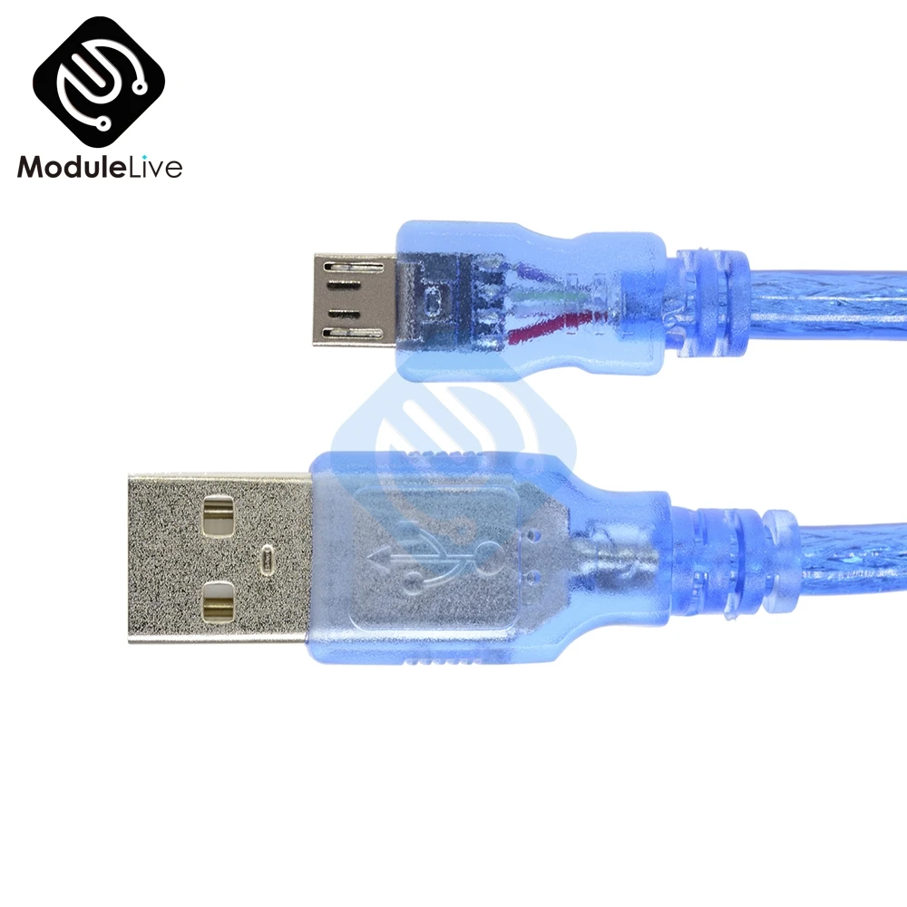 30 см USB 2,0 A папа к Micro USB 5 pin Мужской кабель для зарядки данных шнур