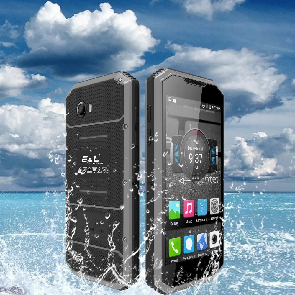 Водонепроницаемый 4G мобильный телефон E & L W7S IP68 5 0 дюймов HD Прочный смартфон MTK 6737