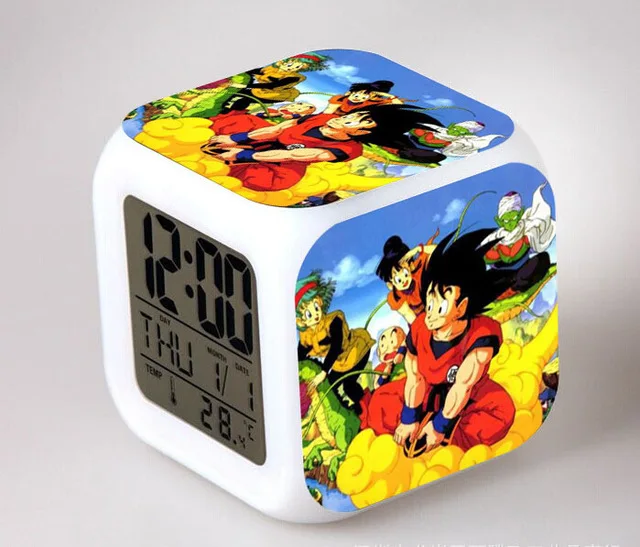 Японский аниме DRAGON BALL светодиодный 7 цветов флэш цифровой будильник часы детский ночник спальня часы-будильник - Цвет: Бургундия