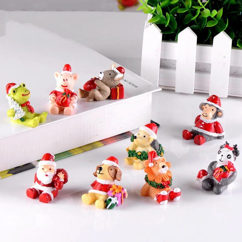 Несколько милых животных рождественские украшения для дома миниатюрные фигурки украшения дома аксессуары Миниатюрный Сад