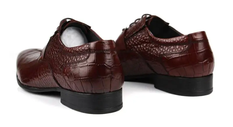 Новое поступление с острым носком на шнуровке мода тиснением из коровьей кожи мужская обувь высокого качества Мужские модельные туфли в