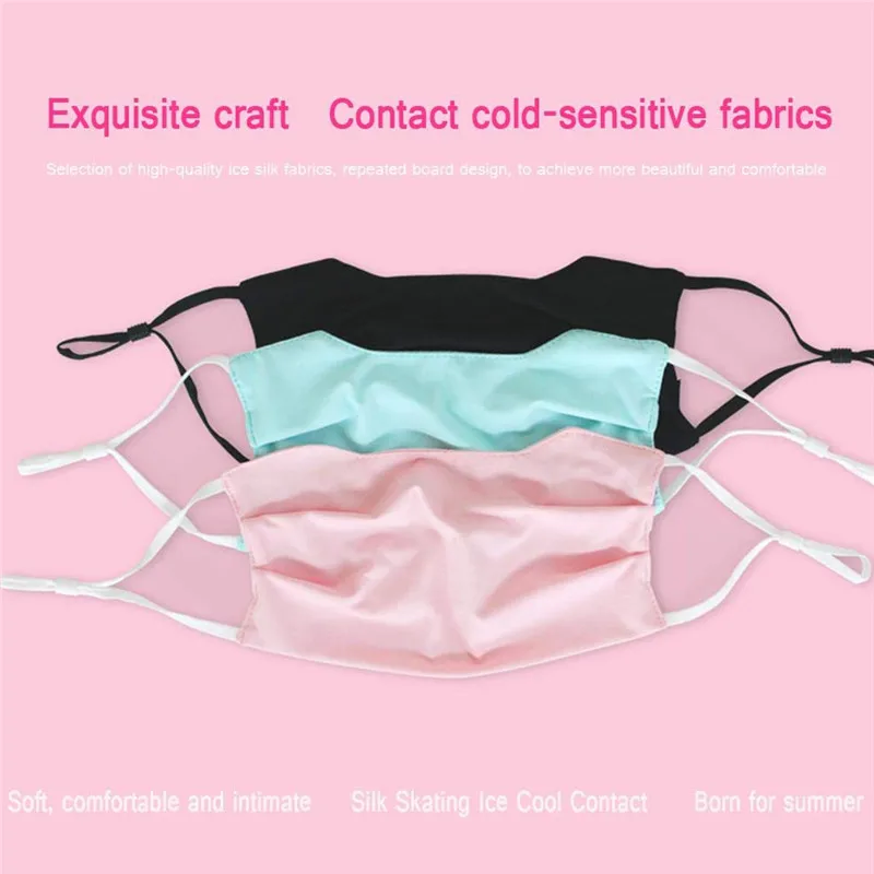 

1PC Anti-Dust Silk Facial Protective Cover Masks For Summer Ice Silk Milk Dustproof Mouth Face Mask Unisex Pure Color Cycling