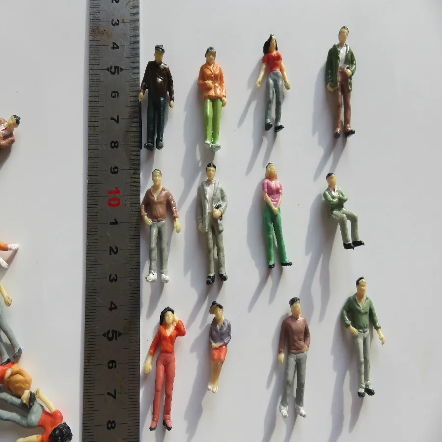 

30pcs Train Scene Layout Passenger People Figures Painted Model 1:43 O Scale