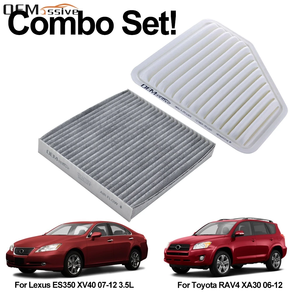 

17801-AD010 87139-07010 Combo Engine Pollen Cabin Air Filter For Toyota Camry XV40 Rav4 XA30 Corolla Matrix Avalon Lexus ES350