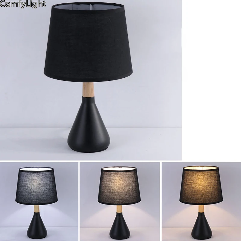 Европейский стиль настольная лампа деревянная прикроватная с тканевым абажуром lamparas de mesa Настольный светильник Deco Luminaria для гостиной