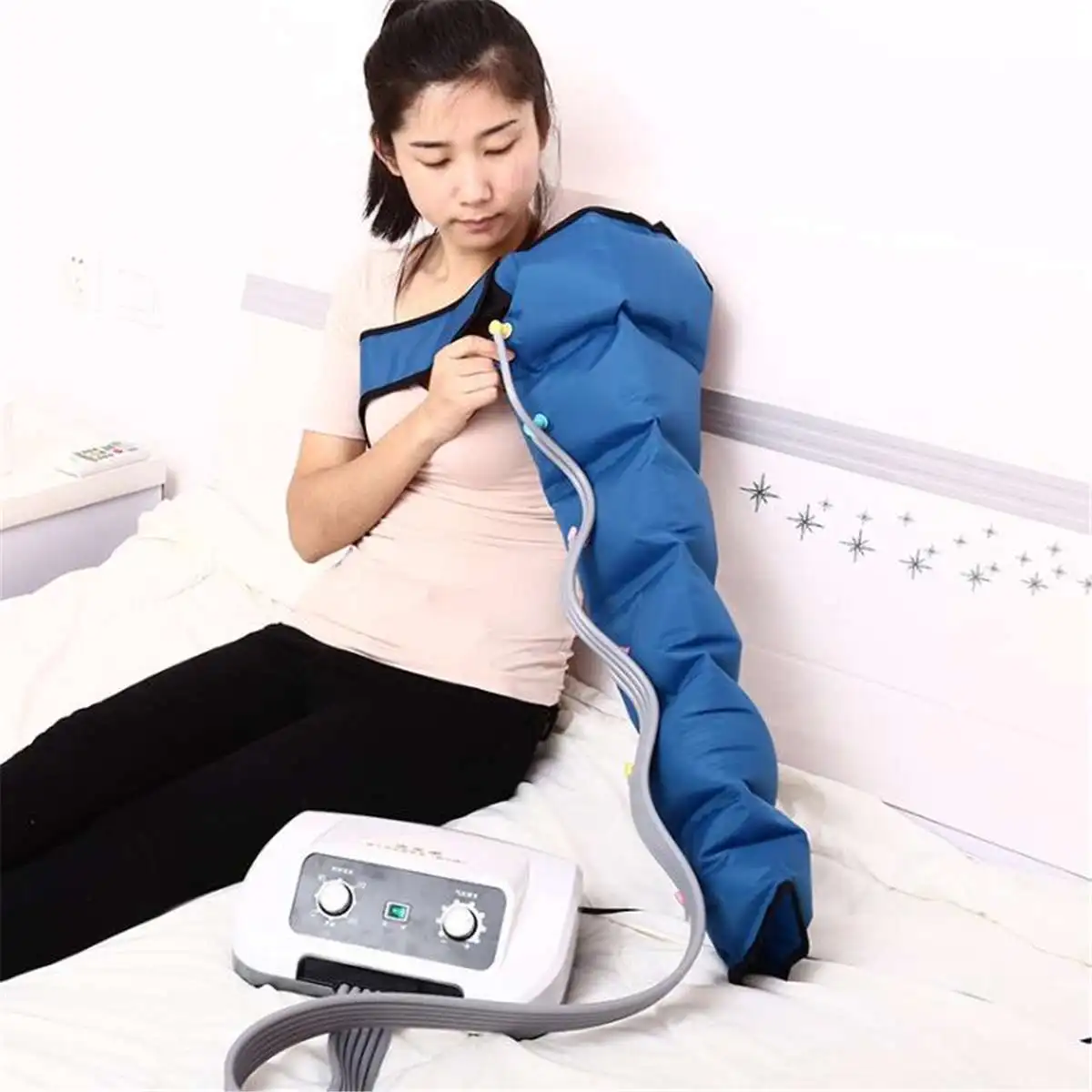 Online 6 Luftkammern Bein Compression Massager Vibration Infrarot Therapie Arm Taille Pneumatische Air Wraps Entspannen Schmerzen Relief Massagegeräte