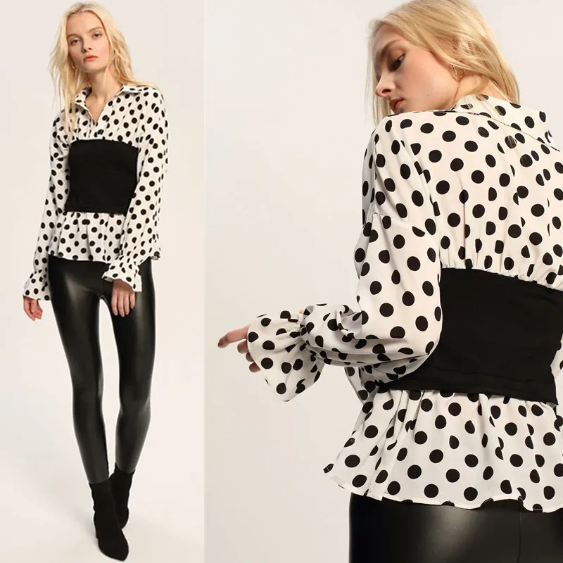 

Women's Chiffon Shirt Female Long-sleeved Design Sense of The Small Hundred Shirts Thin Hundred Ride Heart Top Turn-down Collar