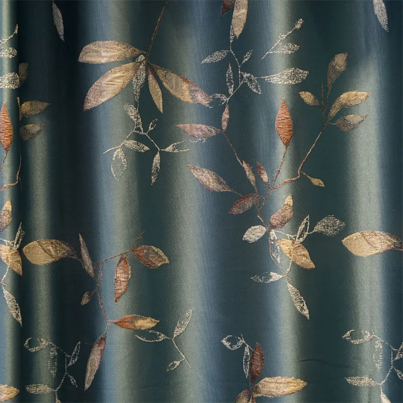 Европейский роскошный жаккард с рисунком в виде листьев, затемненные шторы для гостиной, высококачественные элегантные шторы для виллы, спальни, отеля, кухни - Цвет: luxury cloth curtain