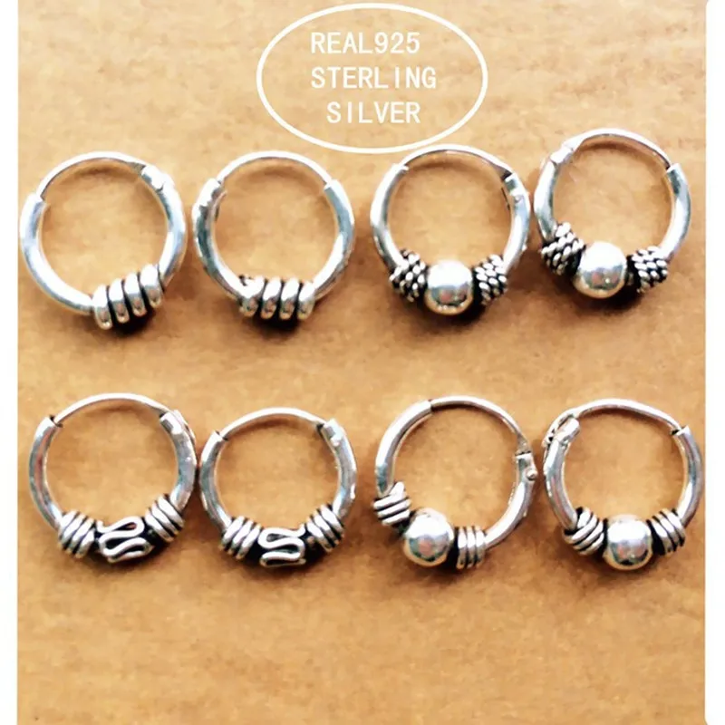 Sold By Piece Real 925 Sterling Silver Round Mini Hoop Earrings Sold By Piece Real 925 Sterling Silver Round Mini Hoop Earrings Por Brinco De Argola Penntes Hombre For Men Woman In From Jewelry