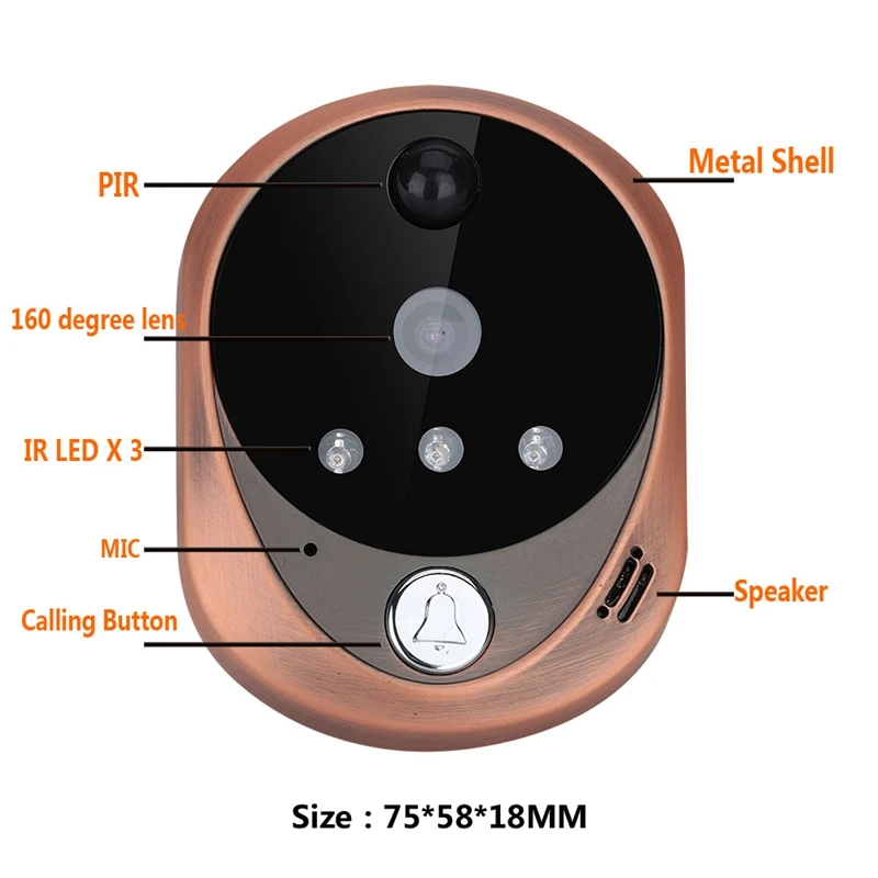 

7-Inch Display Cable Video Phone Doorbell Infrared Rainproof Wireless App Unlock Intercom System