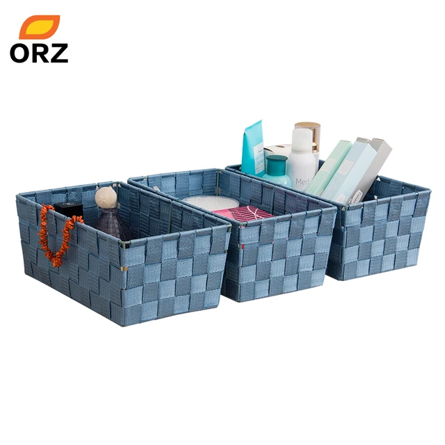 Orz 3pcs 30cm Storage Basket Candy Snacks Box Case Cosmetic Orz 3pcs 30cm Storage Basket Candy Snacks Box Case Cosmetic Sundries Container Drawer Wardrobe Closet Desktop Organizer