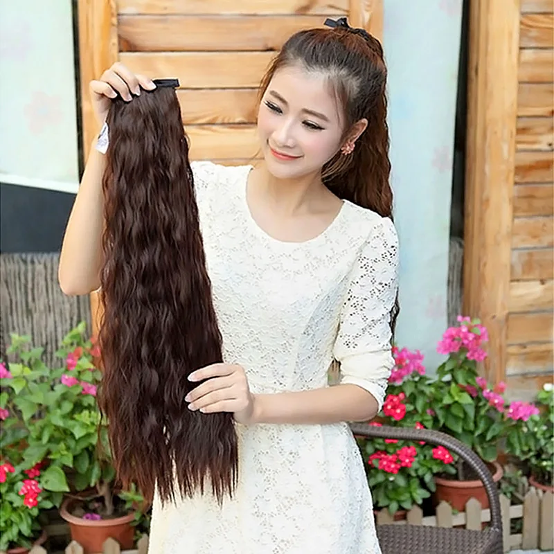 Модные поддельные волосы кудрявые заколка для хвоста украшения волос Синтетический ободок для волос хвост конский хвост веревка для волос