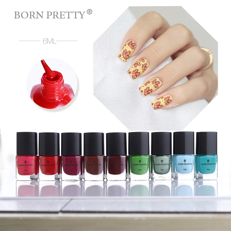 BORN PRETTY 15 мл/6 мл Candy Nail colors Nail Art Лак для стемпинга Sweet style стемпинг ногтей покрытие 52 Цвета в наличии