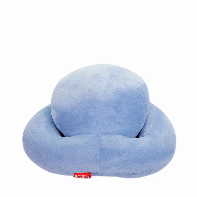 Офисная Подушка для сна, мягкая удобная подушка для шеи для самолета, путешествия, поезда, сна, подголовник, переносная плюшевая полипропиленовая хлопковая Подушка для сна - Цвет: Blue Travel Pillow