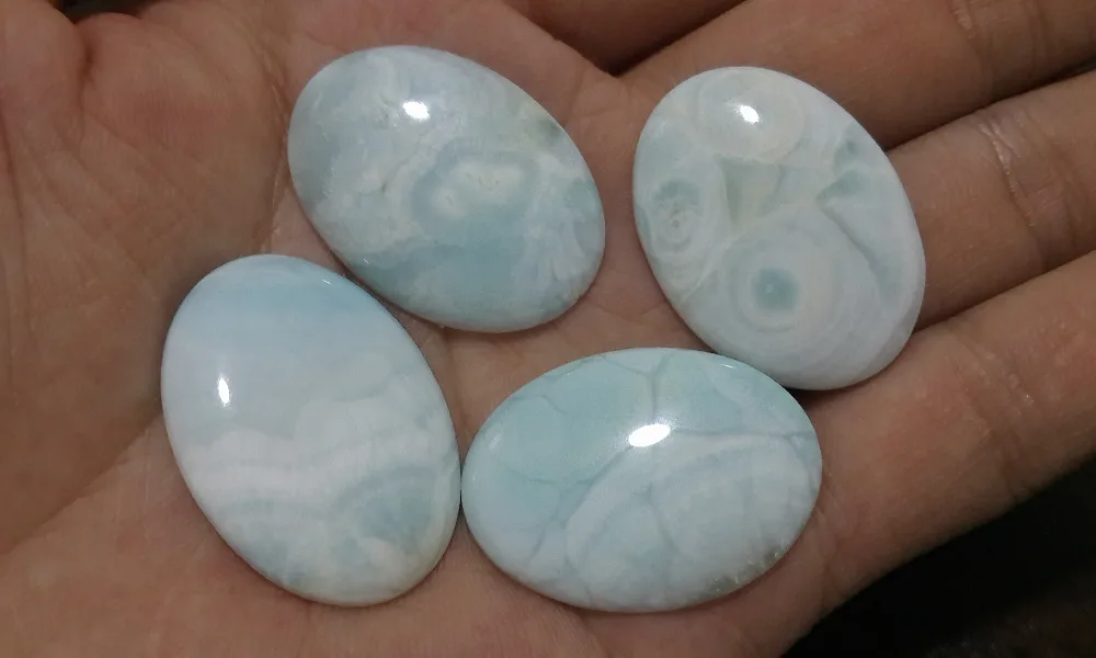

1 piece Natural Larimar 22x30mm Oval Gem Pendant Bead China Larimar Gem stone Cabochon CAB Gem Ring Face
