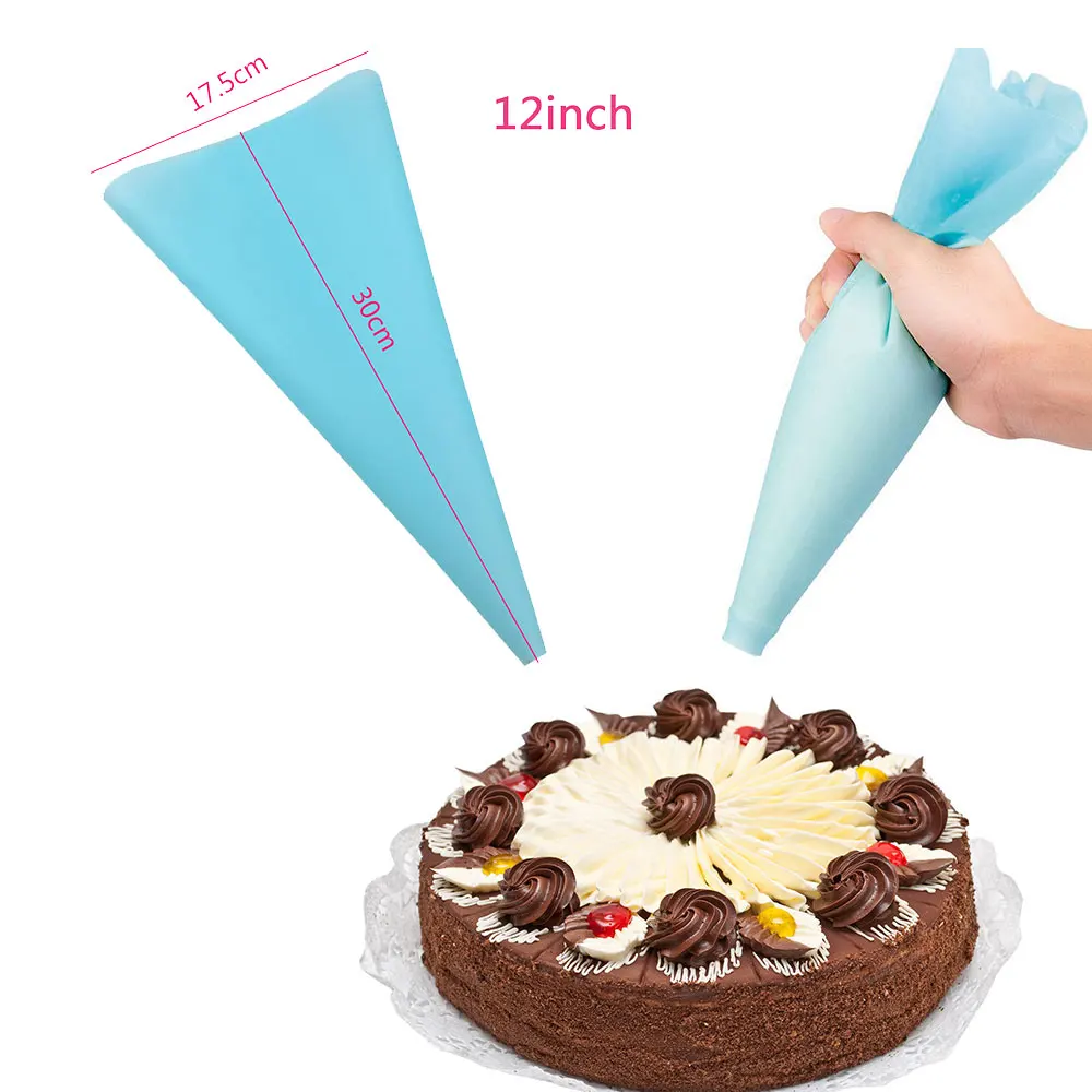 12in Silicone Reusable Icing Piping Cream Pastry Bag Nozzle Christmas Kitchen Baking DIY Cake Decorating Tools 1pcs (1)