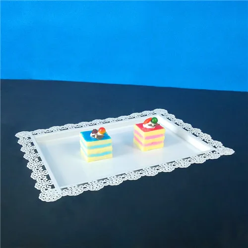 Tobs 1 шт. белая подставка для пирогов и кексов поднос кружевной край украшение дома десертный стол поставщики для свадебных торжеств Инструменты для торта - Цвет: square