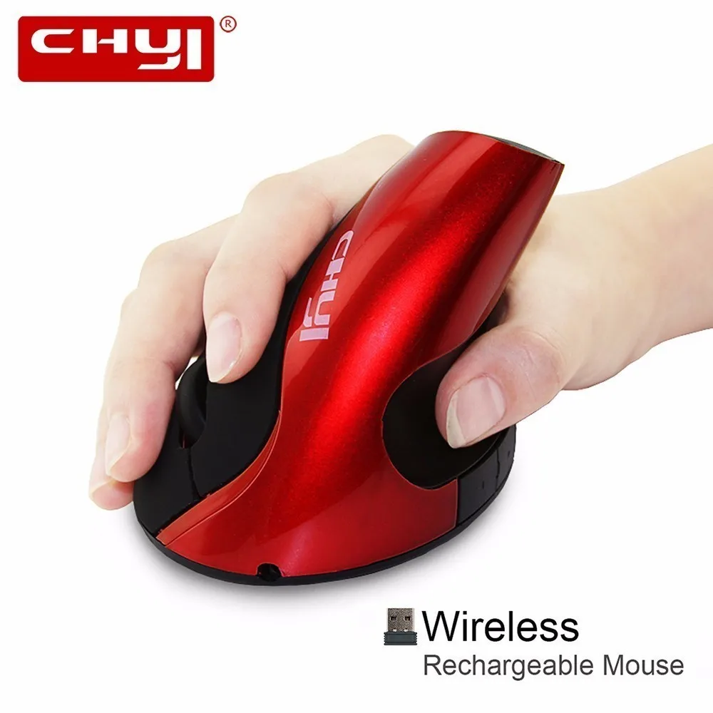 Miglior CHYI Rechargeable Wireless Ergonomic Vertical Mouse 1600 DPI Computer USB Charge Mouse Hot Sale Optical Engineering PC Mice