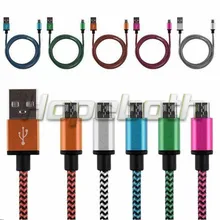 100 шт. 1 м 2 м 3 м Высокое качество металлический разъем текстильный Micro USB кабель с нейлоновой оплеткой привести Зарядное устройство провод для Samsung S6 S6edge S5 S4