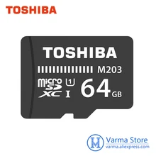 Toshiba карты памяти M203 micro SD карты памяти UHS-I 64 Гб U1 Class10 FullHD карты флэш-памяти microSDXC microSD